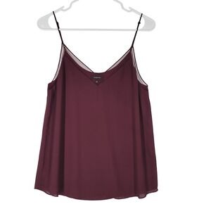 BABATON Burgundy Mesh Trim Camisole Tank Top Size S
